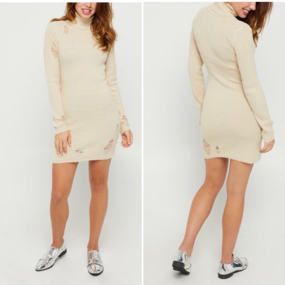 distressed knitted dress